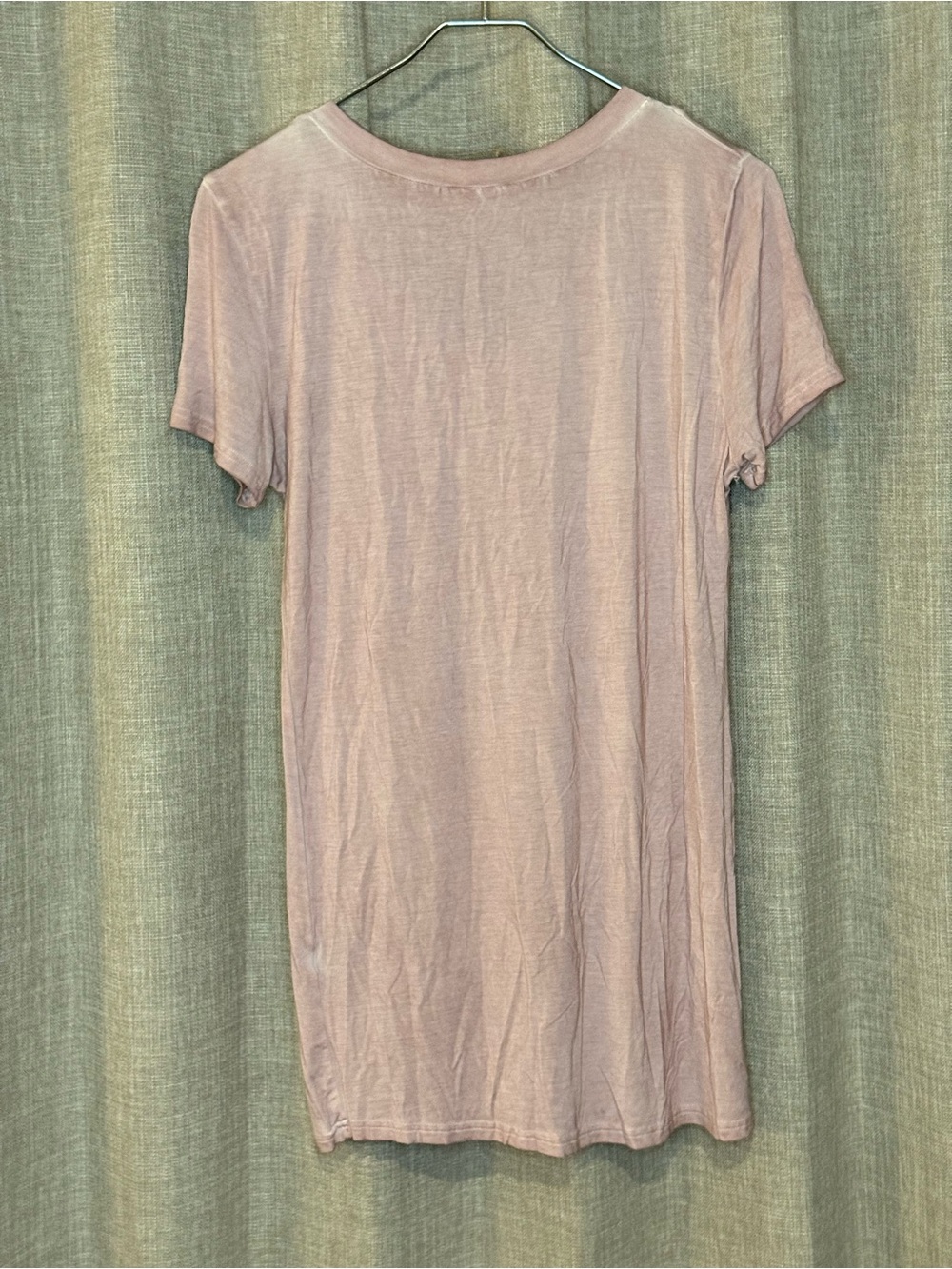 POL Clothing Dusty Pink V Neck Tunic Tee M Rayon Stretch Soft Basic Top - Picture 4 of 7